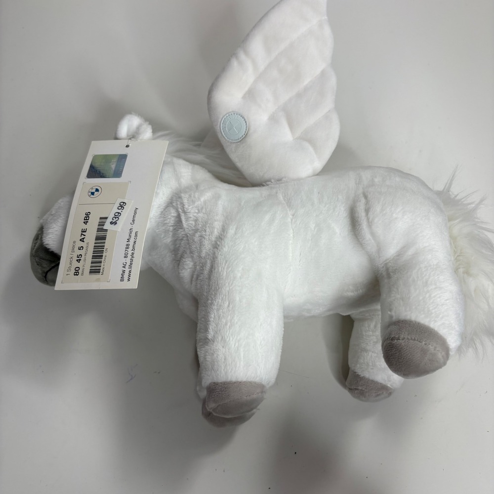 BMW Pegasus Peggy Plush White Grey Horse Wings 80 45 5 A7E 4B6 New With Tags - Picture 2 of 9